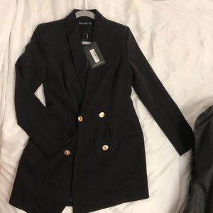 Black Blazer Dress with Gold Button size 8